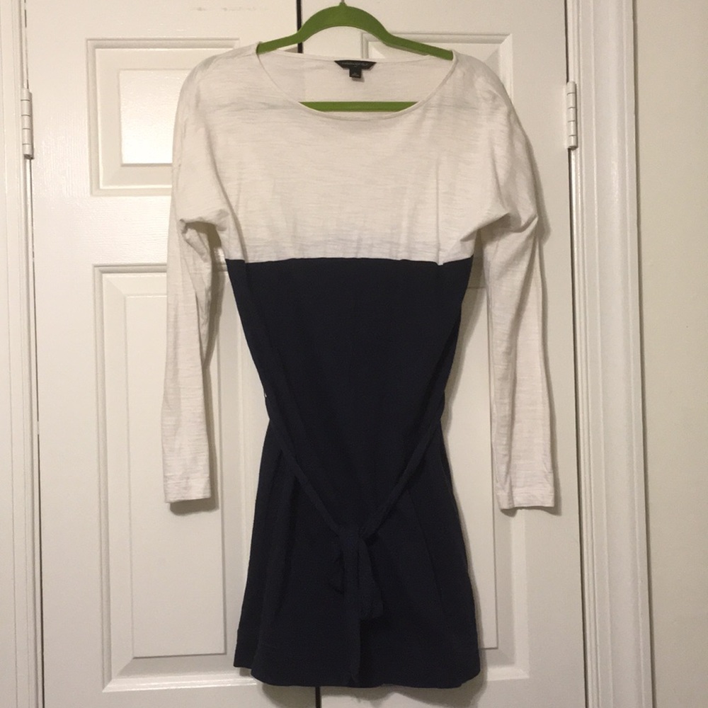 Banana Republic 100% Cotton Navy and White Dress